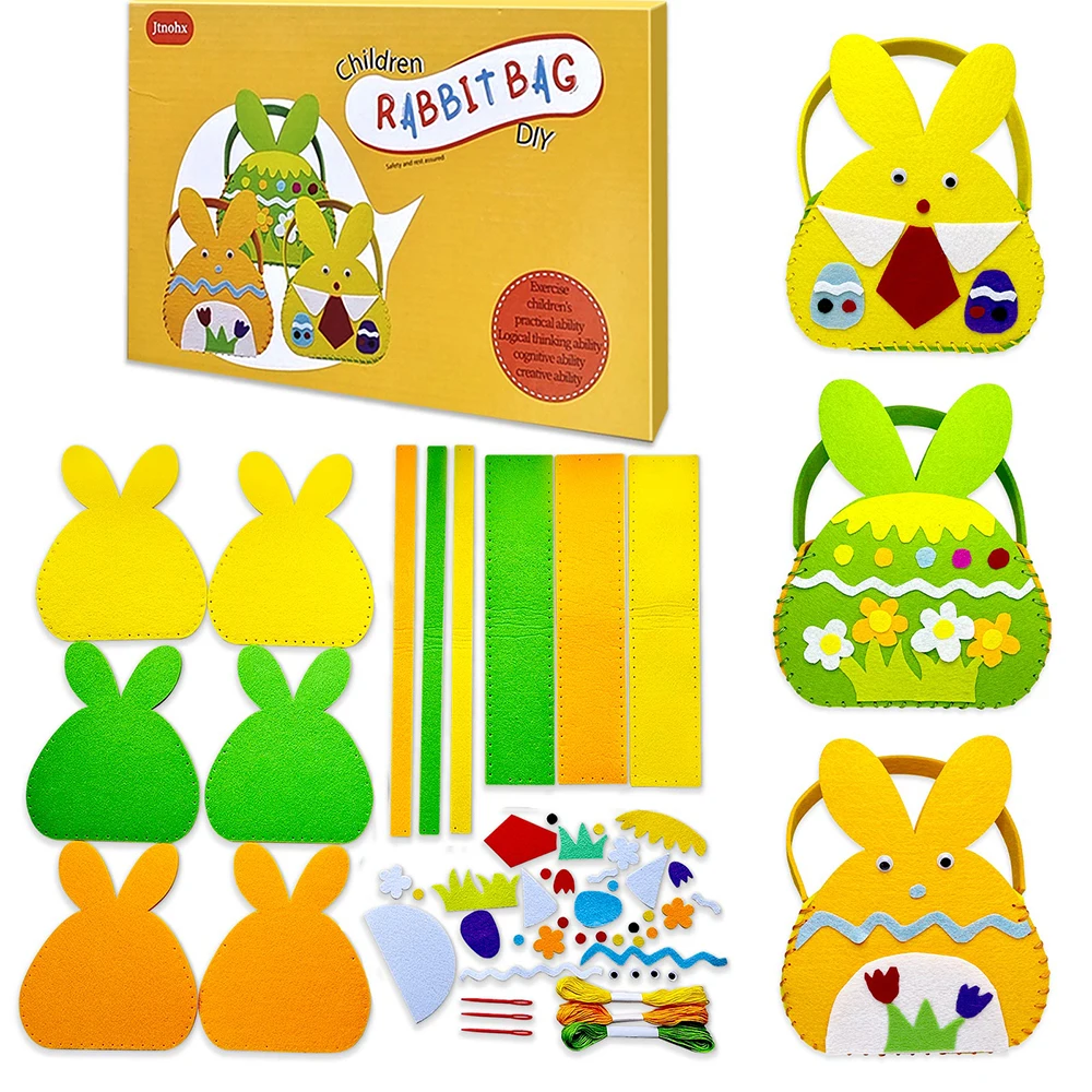 DIY Rabbit Bag Kits for Kids, Thick Felt Bunny Crafts, Learn to Sew, Toys for Children, 3Pcs
DIY Rabbit Bag Kits for Kids, Thick Felt Bunny Crafts, Learn to Sew, Toys for Children, 3Pcs
