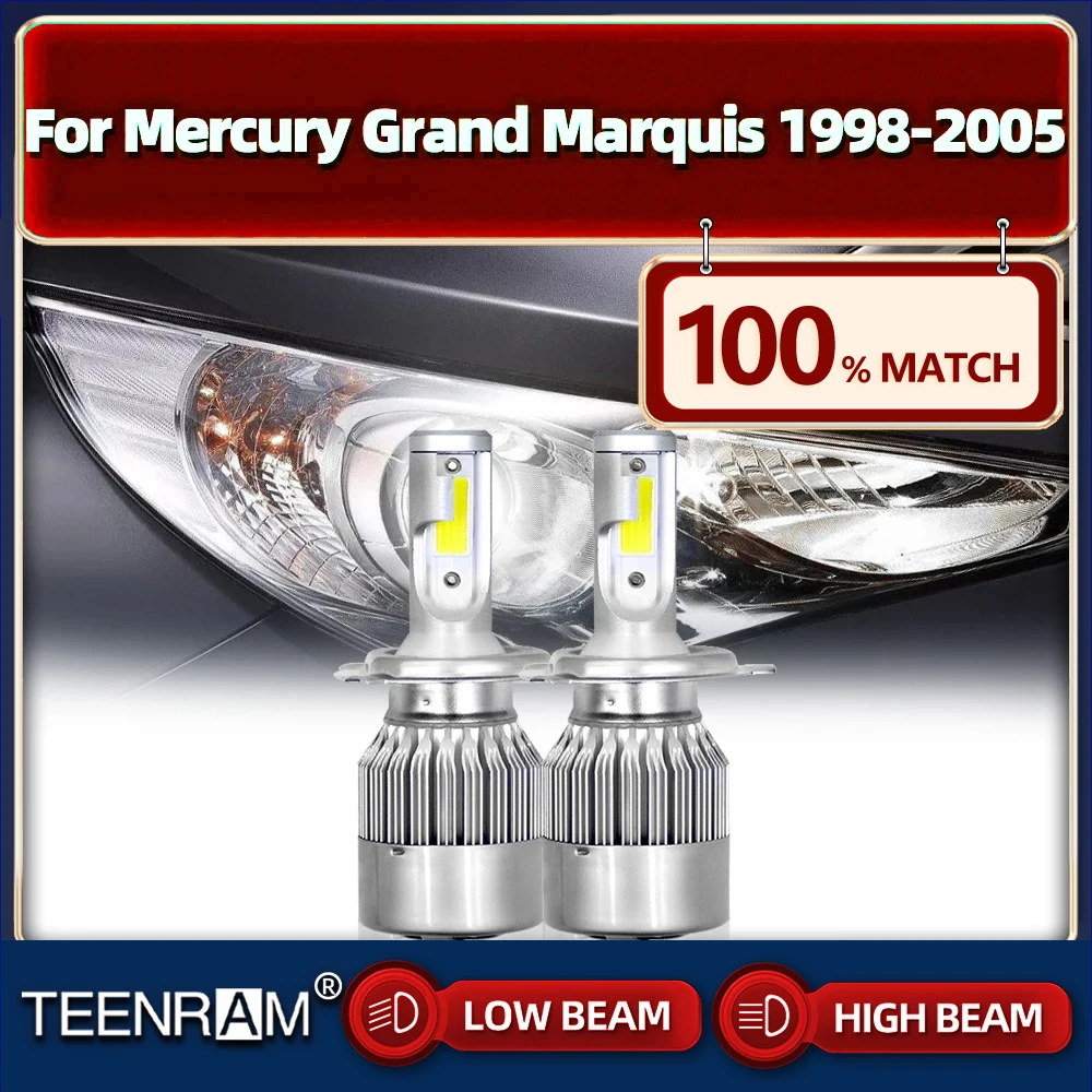 20000LM LED Headlights Bulbs 9007 High Low Beam Auto LED Headlamp 6000K For Mercury Grand Marquis 1998-2001 2002 2003 2004 2005
20000LM LED Headlights Bulbs 9007 High Low Beam Auto LED Headlamp 6000K For Mercury Grand Marquis 1998-2001 2002 2003 2004 2005