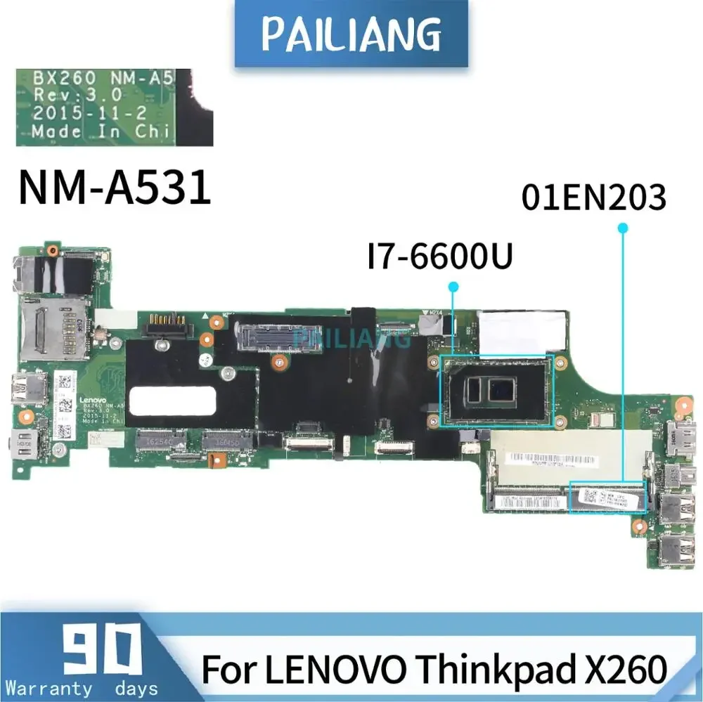 For LENOVO Thinkpad X260 Laptop Motherboard 01EN203 NM-A531 SR2F1 I7-6600U DDR4 Notebook Mainboard Tested
For LENOVO Thinkpad X260 Laptop Motherboard 01EN203 NM-A531 SR2F1 I7-6600U DDR4 Notebook Mainboard Tested