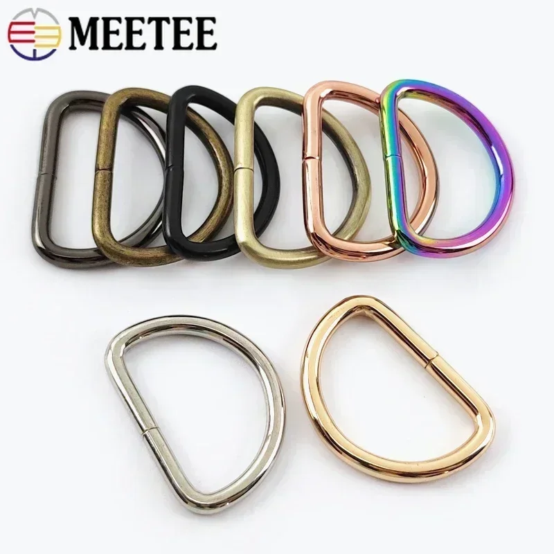 

Meetee 50 шт. 12-52 мм металлические кольца для пряжки лямки для ремней крючки для одежды Сумочка с пряжкой аксессуары для рукоделия