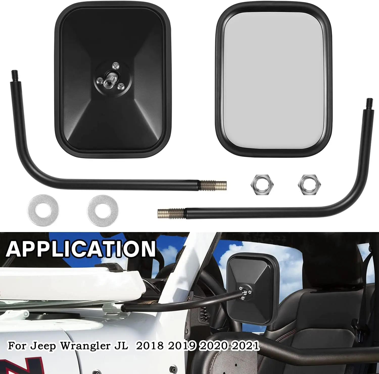 

MX Doors off Mirrors Side View Mirrors For Jeep Wrangler JL Sports Sahara Freedom Rubicon Unlimited Gladiator JT 2018 - 2022