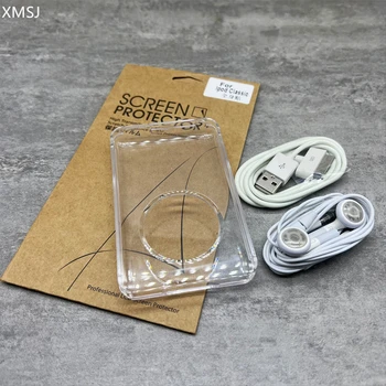 투명 크리스탈 보호 하드 케이스 화면 보호대 케이블 헤드셋, iPod 5th 비디오 30gb 6th 7th classic 80gb 120gb 160gb