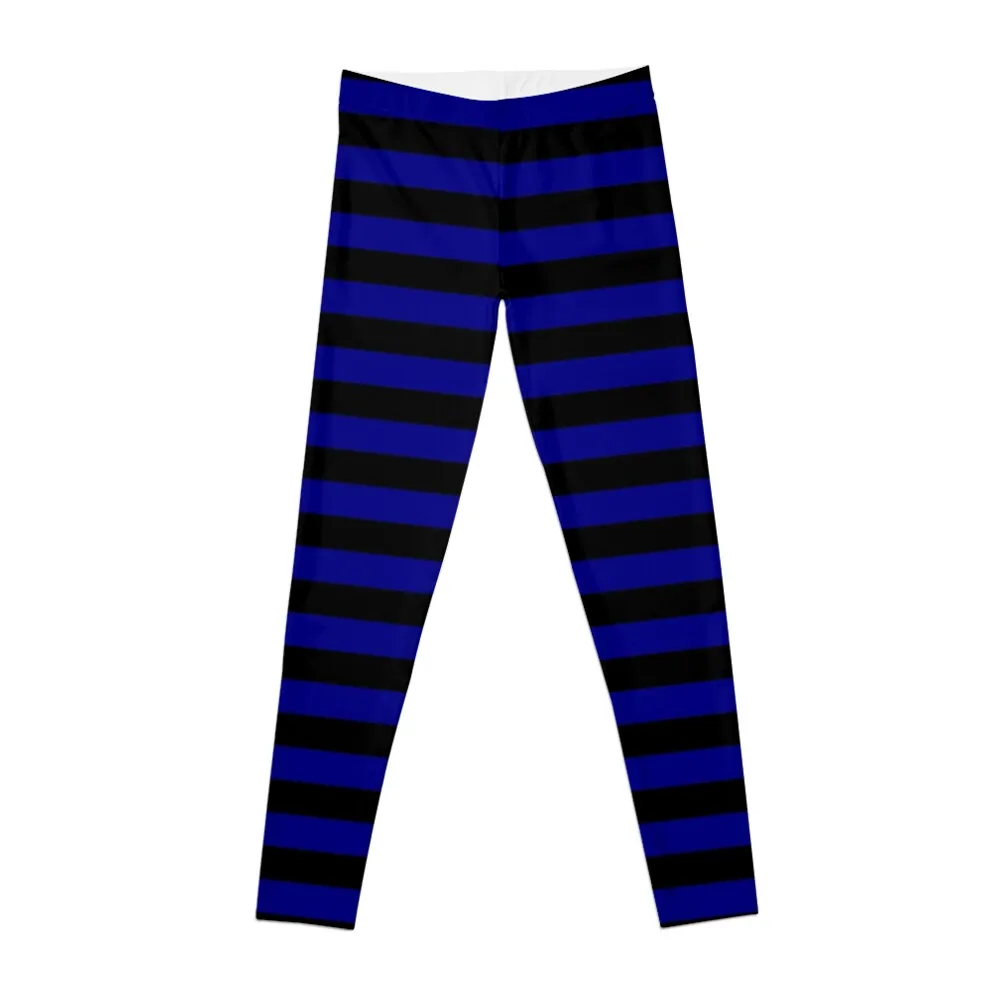

Navy Blue and Black Horizontal Stripes Leggings Women's sports Women's sports pants Leginsy push up Womens Leggings