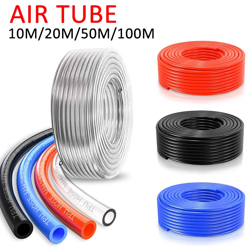 

10m/20m/50m/100m Pneumatic Air Hose Plastic Tube 4mm 6mm 8mm 10mm 12mm Air Hose Tube Pneumatic Tube Polyurethane Tubing