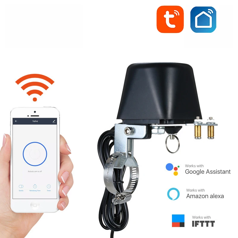 

Tuya Wifi Smart Valve Controller For Water Gas Pipeline Auto Shut ON Off Compatible With Alexa Google Assistant IFTTT