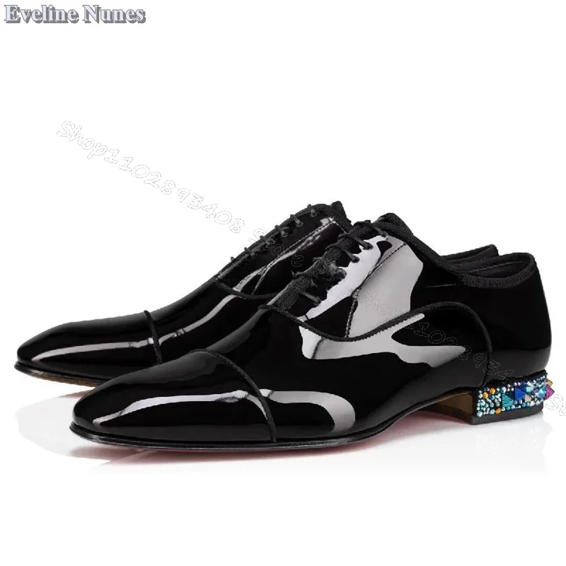 Black Crystal Decor Lace up Shoes Patent Leather Men Shoes Stylish Dress Shoes Wear-resistant Big Size 39-47 Zapatillas Mujer
Black Crystal Decor Lace up Shoes Patent Leather Men Shoes Stylish Dress Shoes Wear-resistant Big Size 39-47 Zapatillas Mujer