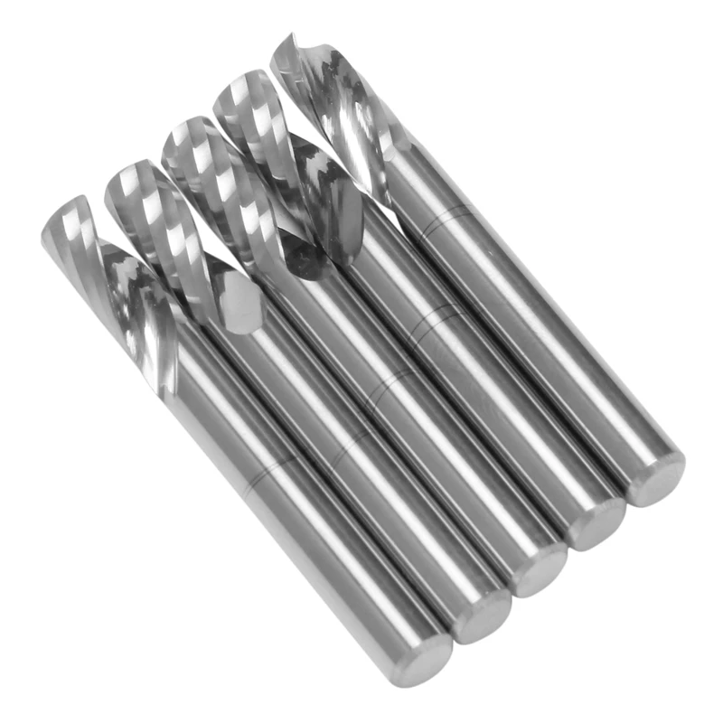 5 шт. вольфрамовые стальные фрезы 6 мм хвостовик одна канавка Спиральные Фрезы с ЧПУ, 6 мм диаметр ручки X 12 мм длина лезвия