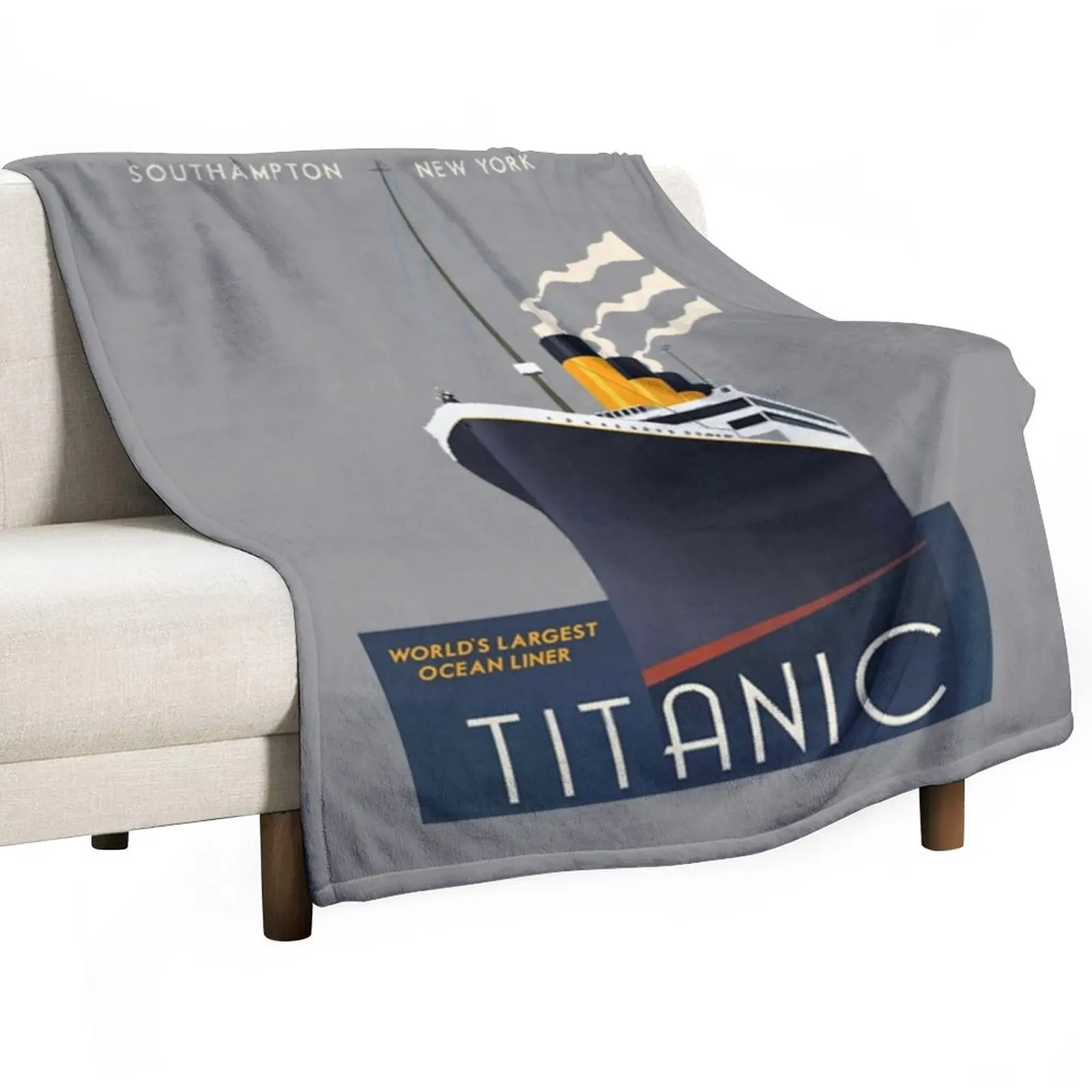 

Titanic Sinking Vintage Poster Cruise Ship Atlantic Ocean Voyage Throw Blanket For Sofa Summer Blanket Baby Blanket