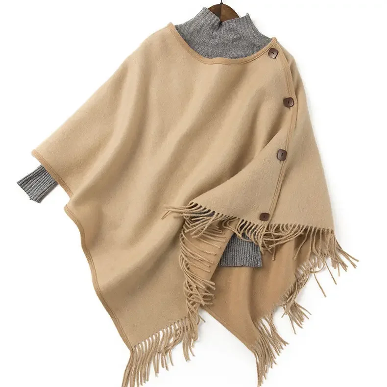 Women Solid Color Spring Autumn Single Breasted Patchwork Cloak Casual Jumper Pull Femme Pullover Pullovers Shawl Coat T269
Women Solid Color Spring Autumn Single Breasted Patchwork Cloak Casual Jumper Pull Femme Pullover Pullovers Shawl Coat T269