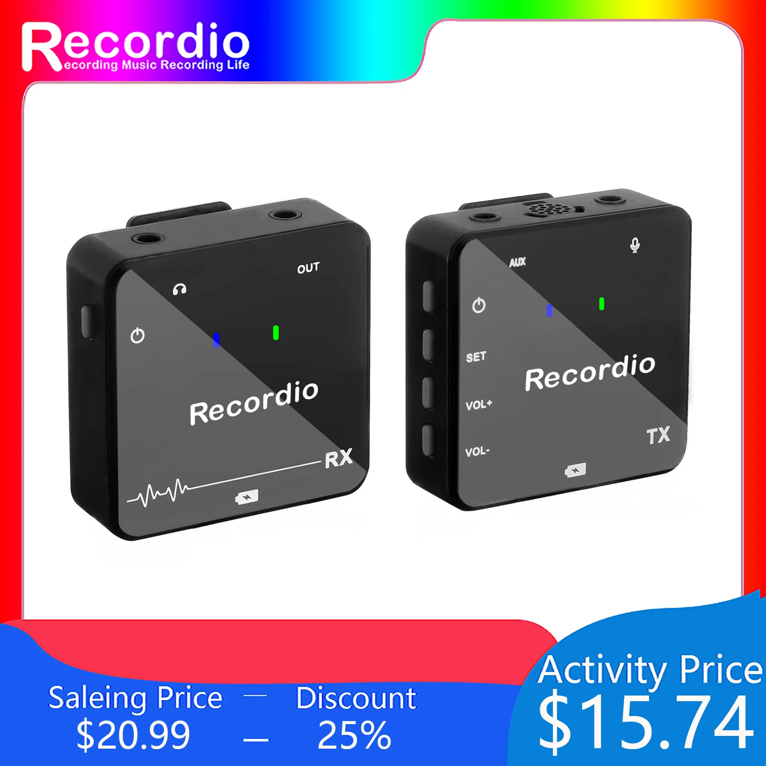 GAW-810 Recordio Wireless Go Mini wireless Lavalier Microphone Kit For Vlogger Photo Video Audio Recording Live Interview Mic
GAW-810 Recordio Wireless Go Mini wireless Lavalier Microphone Kit For Vlogger Photo Video Audio Recording Live Interview Mic