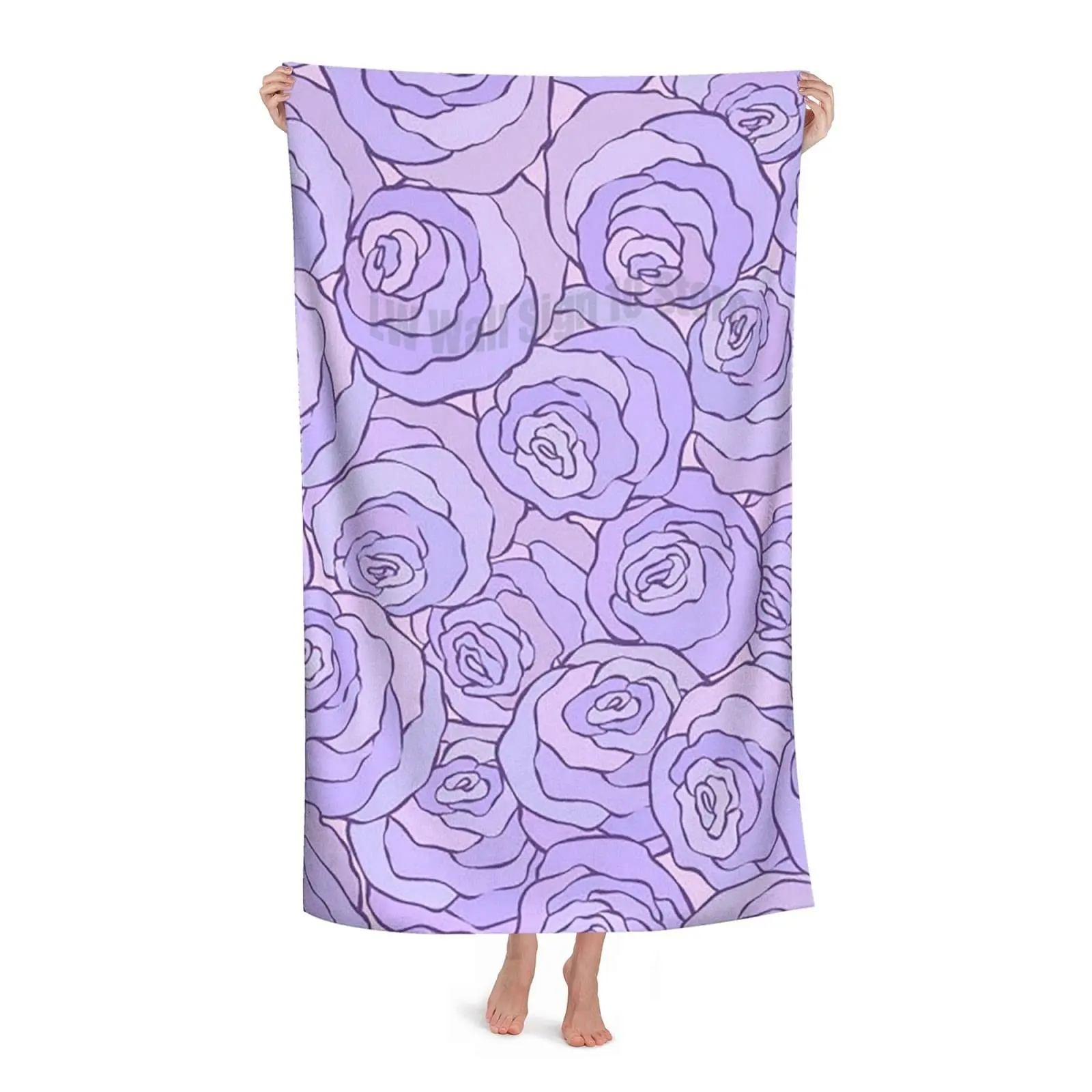 

Decorative Flower Microfiber Quick Drying Beach Towel Super Absorbent Towel Sand Free Towel for Kids Teens Adults Travel Gym