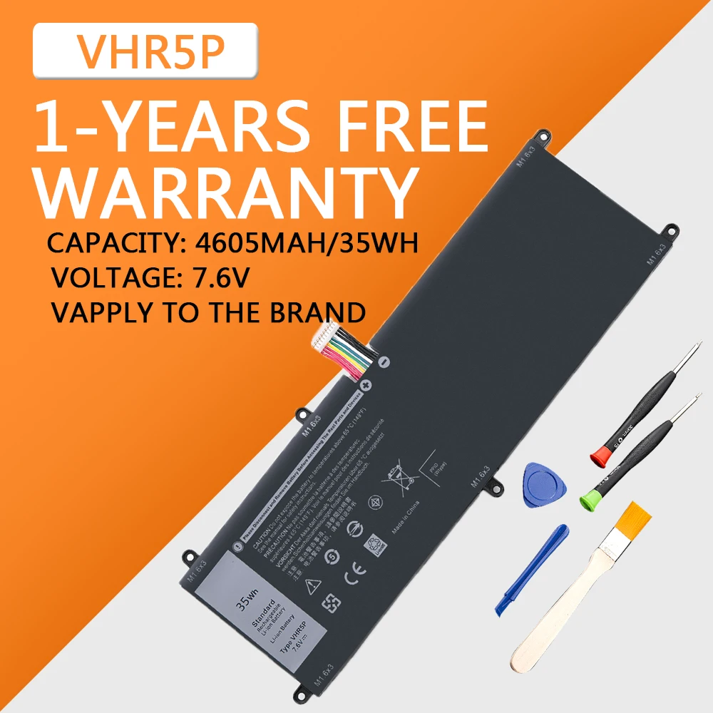 New VHR5P Laptop battery For DELL Latitude 11 5175 Tablet battery XRHWG RHF3V 7.6V 35WH
New VHR5P Laptop battery For DELL Latitude 11 5175 Tablet battery XRHWG RHF3V 7.6V 35WH