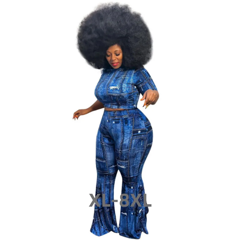 Plus Size Clothing Two Piece Set Women Wholesale Pants Sets Crop Top Flared Leggings Super Stretch New Matchi 3xl 4xl 5xl 6xl
Plus Size Clothing Two Piece Set Women Wholesale Pants Sets Crop Top Flared Leggings Super Stretch New Matchi 3xl 4xl 5xl 6xl