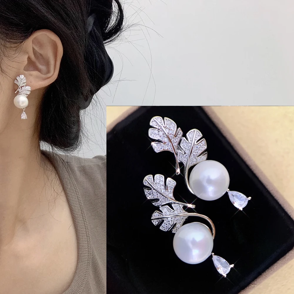 MeiBaPJ DIY 925 Silver Empty Holder 10.5-11mm Natural Semiround Pearls Feather Drop Earrings Fine Wedding Jewelry for Women
MeiBaPJ DIY 925 Silver Empty Holder 10.5-11mm Natural Semiround Pearls Feather Drop Earrings Fine Wedding Jewelry for Women