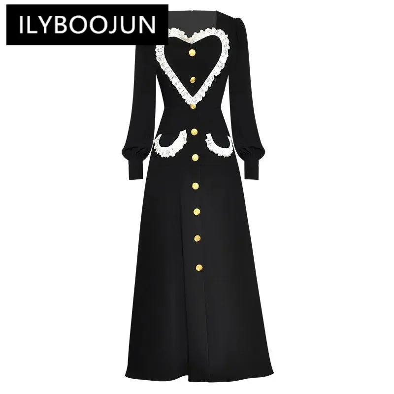 Модное дизайнерское платье ILYBOOJUN, весеннее женское платье, однобортные кружевные платья в форме сердца с квадратным воротником и рукавами-фонариками
Модное дизайнерское платье ILYBOOJUN, весеннее женское платье, однобортные кружевные платья в форме сердца с квадратным воротником и рукавами-фонариками