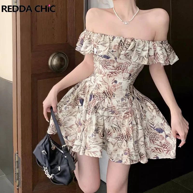 REDDACHiC Bohemian Floral Mini Dress Women Summer Off-shoulder Ruffle Princess Dress Desire One-piece Dress Holiday Beachwear
REDDACHiC Bohemian Floral Mini Dress Women Summer Off-shoulder Ruffle Princess Dress Desire One-piece Dress Holiday Beachwear
