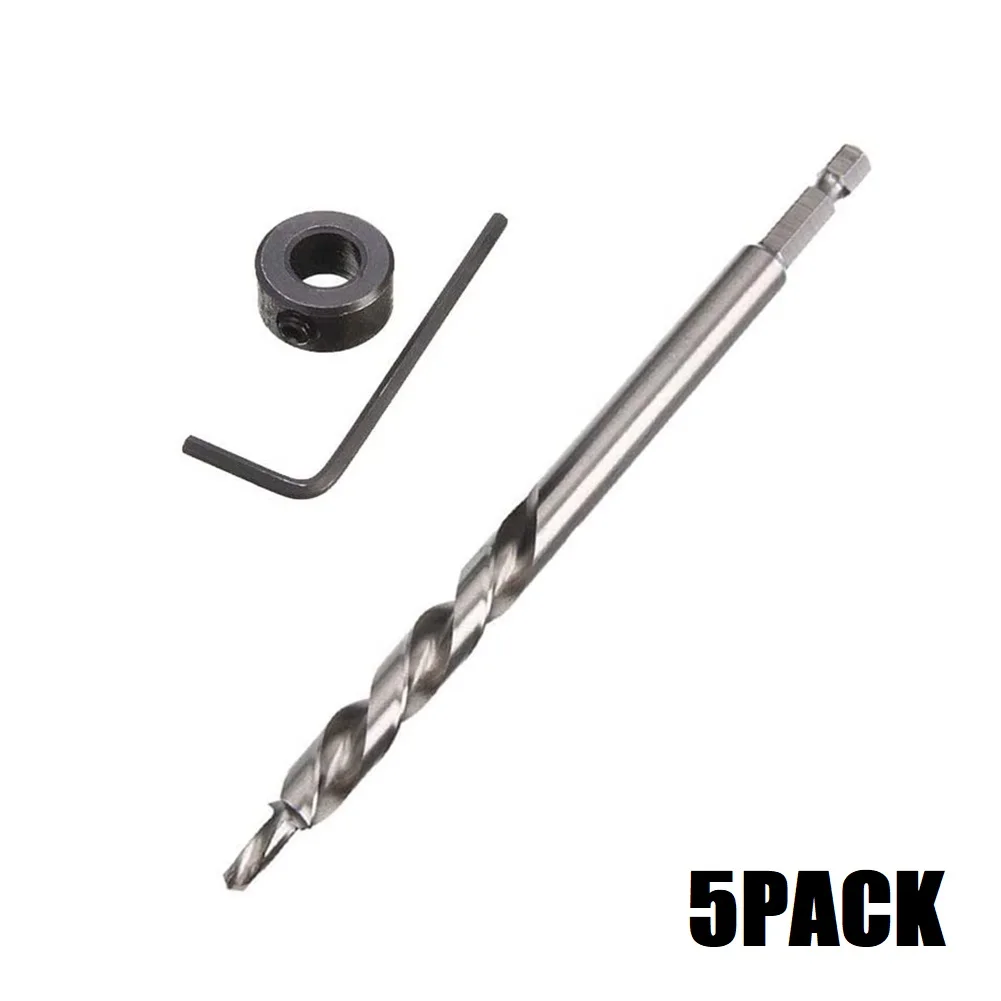 Limit Ring Drill Bit For Pocket Hole Guides Diameter 9mm Drill Bit Hex Shank Pocket Hole Step Drill Bit Silver 5PCS Brand New
Limit Ring Drill Bit For Pocket Hole Guides Diameter 9mm Drill Bit Hex Shank Pocket Hole Step Drill Bit Silver 5PCS Brand New