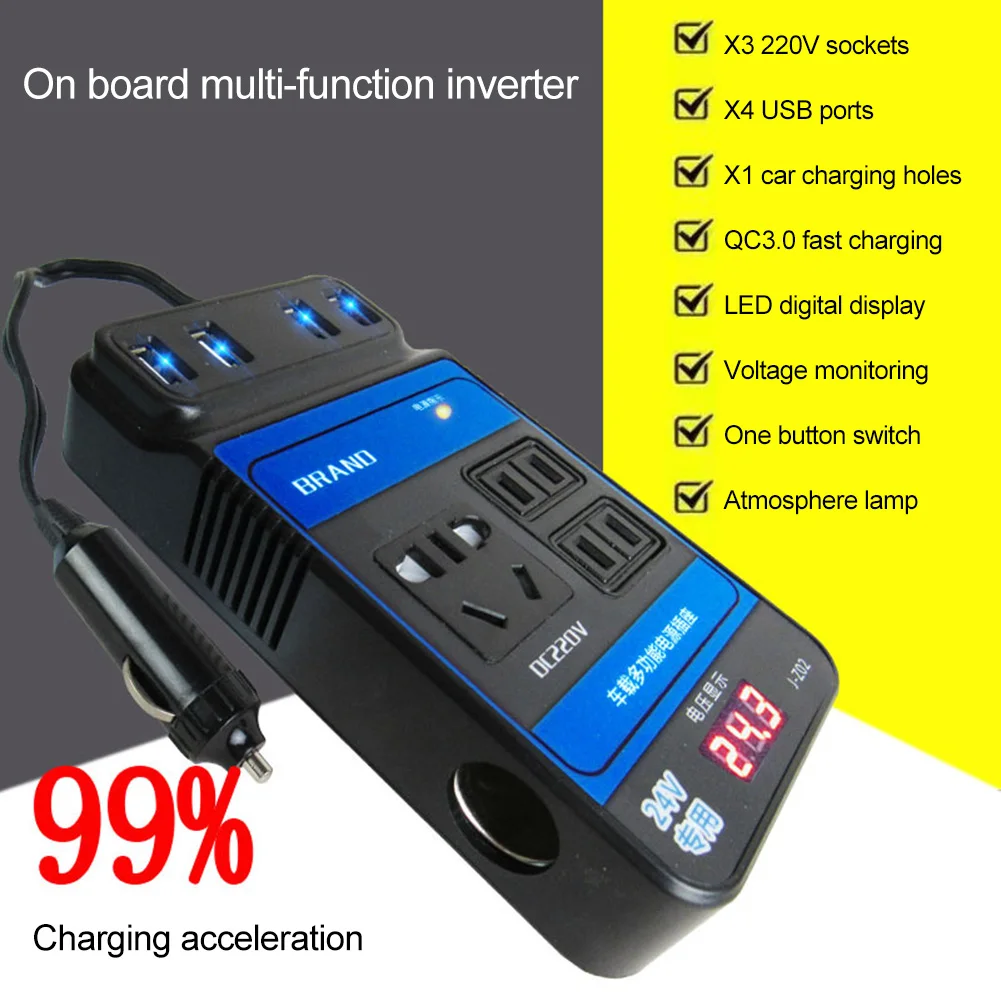 Car Power Inverter DC12V 24V To DC110V 220V 1500W Converter Trip 4USB Voltage Modified Convert Adapter Car Accessories Universal
Car Power Inverter DC12V 24V To DC110V 220V 1500W Converter Trip 4USB Voltage Modified Convert Adapter Car Accessories Universal