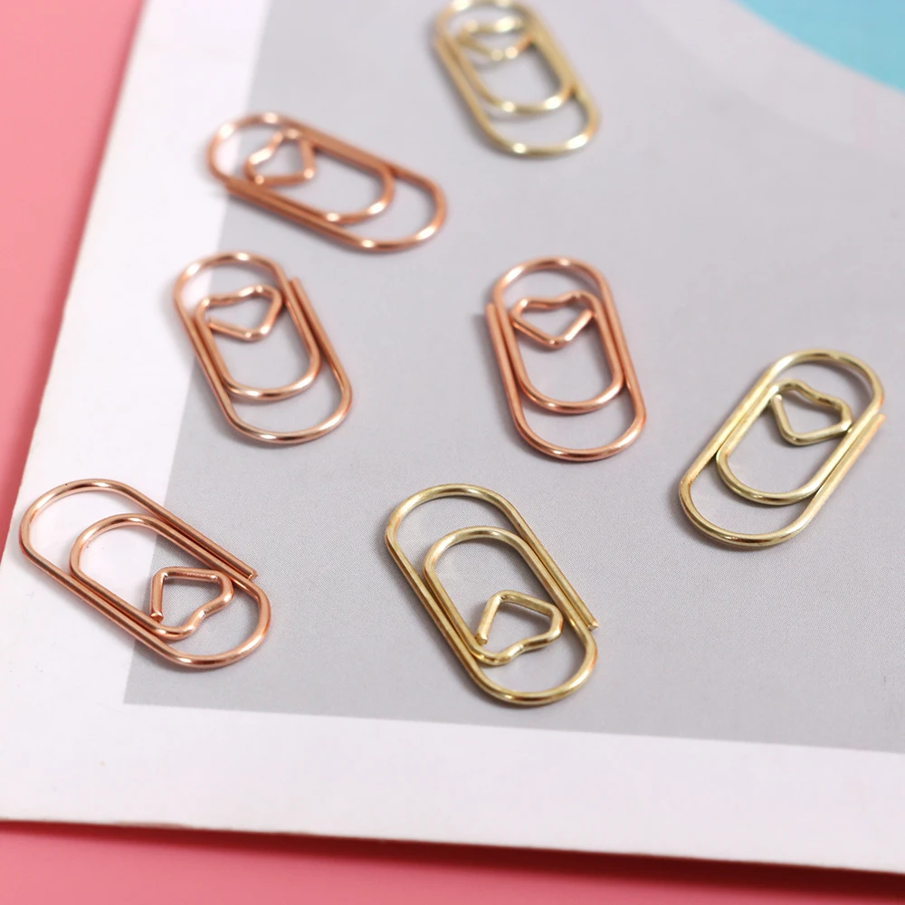 2022 new 50pcs/bag The Mini Heart Gold Rose Gold Color Clip Bookmark Metal Office Accessories Paper Clips Patchwork Clip
2022 new 50pcs/bag The Mini Heart Gold Rose Gold Color Clip Bookmark Metal Office Accessories Paper Clips Patchwork Clip