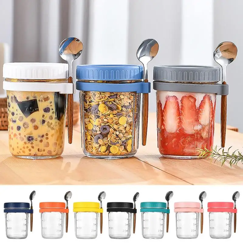 Overnight Oats Jars Glass Oatmeal Cup With Lid And Spoon Portable Porridge Storage Container With Cover Bottle Kitchen Item
Overnight Oats Jars Glass Oatmeal Cup With Lid And Spoon Portable Porridge Storage Container With Cover Bottle Kitchen Item