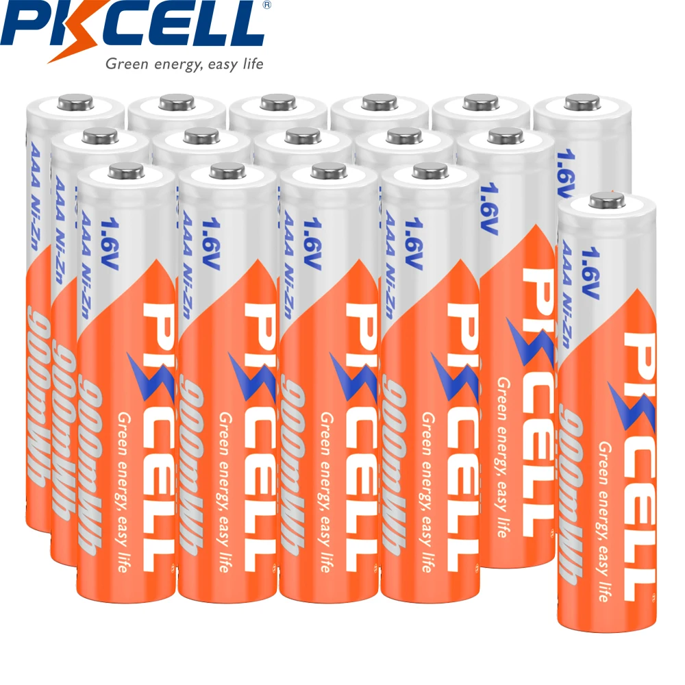 

PKCELL AAA Battery Rechargeable 3A Battery 1.6V Nizn AAA battery Toys razors game consoles battery 900mwh 16Pcs