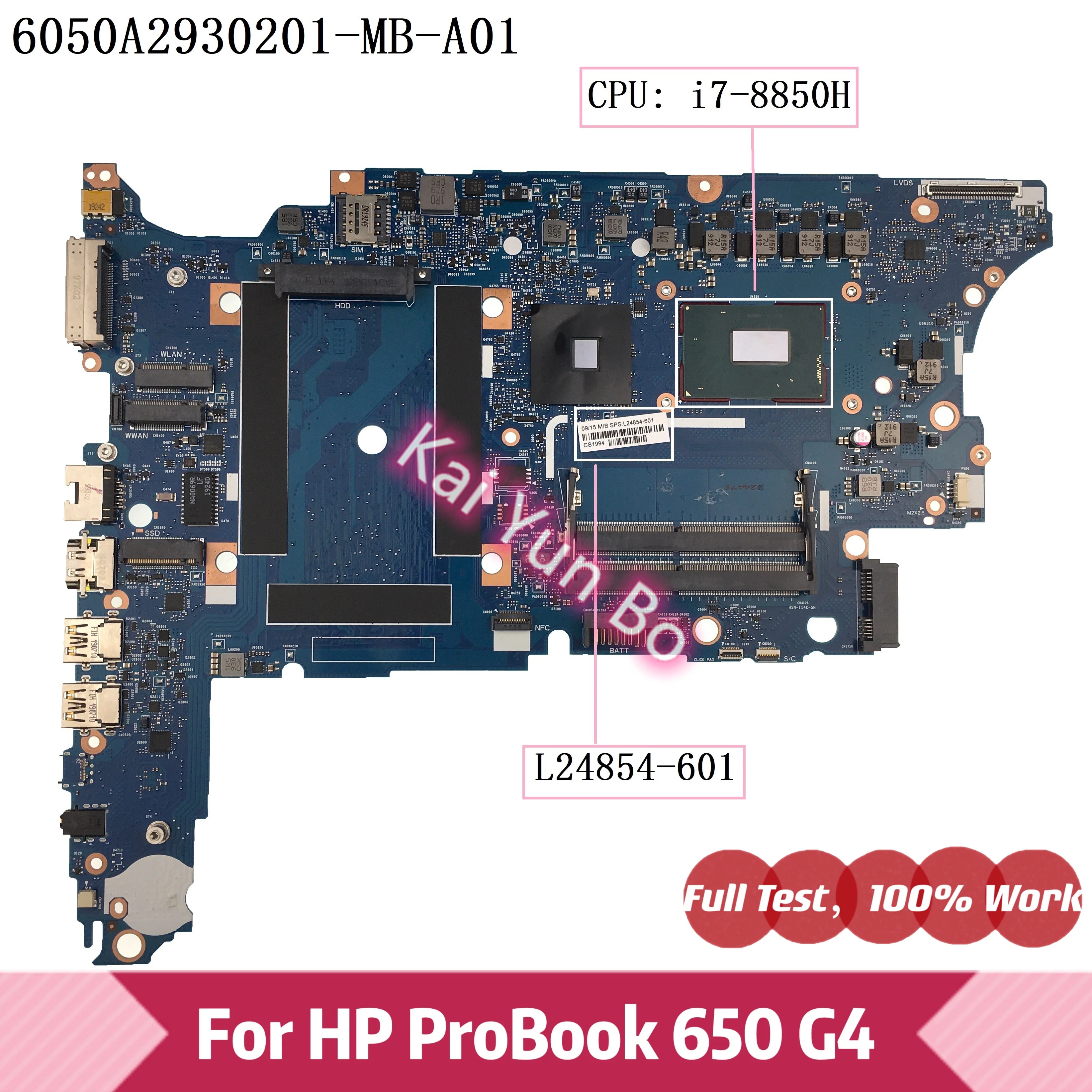 6050A2930201 For HP ProBook 650 G4 Laptop Motherboard L24854-001 L24854-601 L24854-501 w I7-8550U CPU Mainboard 100% Tested OK
6050A2930201 For HP ProBook 650 G4 Laptop Motherboard L24854-001 L24854-601 L24854-501 w I7-8550U CPU Mainboard 100% Tested OK