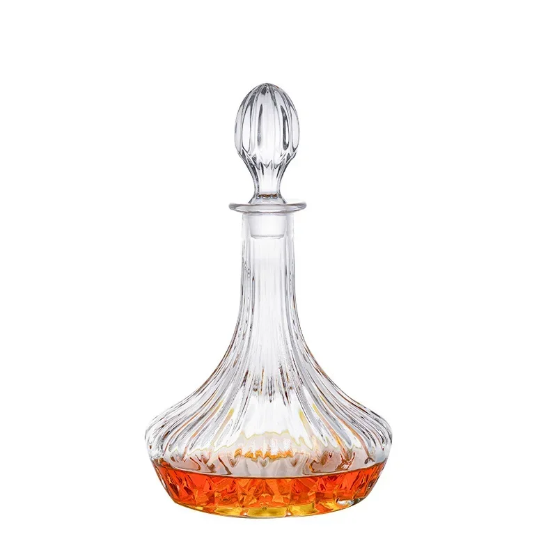 

800ML luxury fashion barware crystal lead-free glass whiskey decanter for Liquor Scotch Bourbon