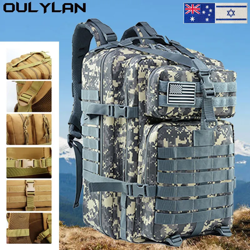 Отражающий рюкзак OULYLAN 30 л/50 л, рюкзаки, военный тактический нейлоновый армейский спортивный рюкзак 900D для кемпинга, походов, охоты
Отражающий рюкзак OULYLAN 30 л/50 л, рюкзаки, военный тактический нейлоновый армейский спортивный рюкзак 900D для кемпинга, походов, охоты