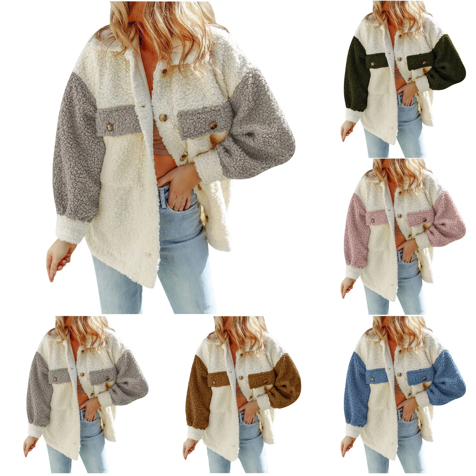 Autumn And Winter Women's Long Sleeve Double Pocket Colored Casual Coat Color Block Jackets Womens Lightweight Long Jacket
Autumn And Winter Women's Long Sleeve Double Pocket Colored Casual Coat Color Block Jackets Womens Lightweight Long Jacket