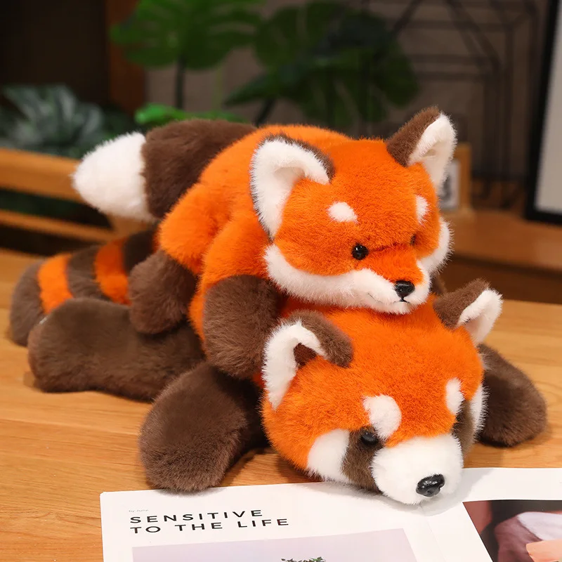 

Kawaii 30-60cm Lying Fox Red Panda Plushies Doll Stuffed Animals Cotton Raccoon Fluffly Soft Babys Appease Pillow for Kids Gifts