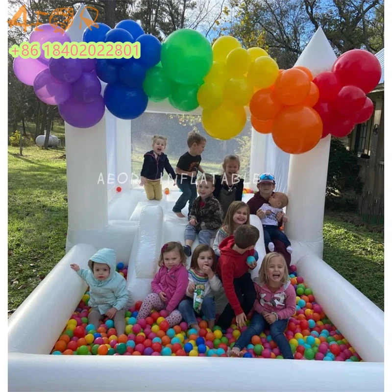 3 in 1 inflatable white wedding bouncy castle with ball pit and slide combo white bounce house
3 in 1 inflatable white wedding bouncy castle with ball pit and slide combo white bounce house