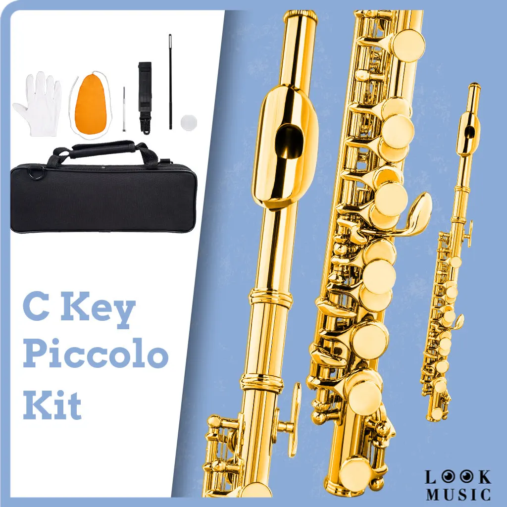 LOOK Piccolo 16 Holes With C Key Woodwind Instrument Half-size Flute Cupronickel Tube With Leather Box Musical Instrument Parts
LOOK Piccolo 16 Holes With C Key Woodwind Instrument Half-size Flute Cupronickel Tube With Leather Box Musical Instrument Parts