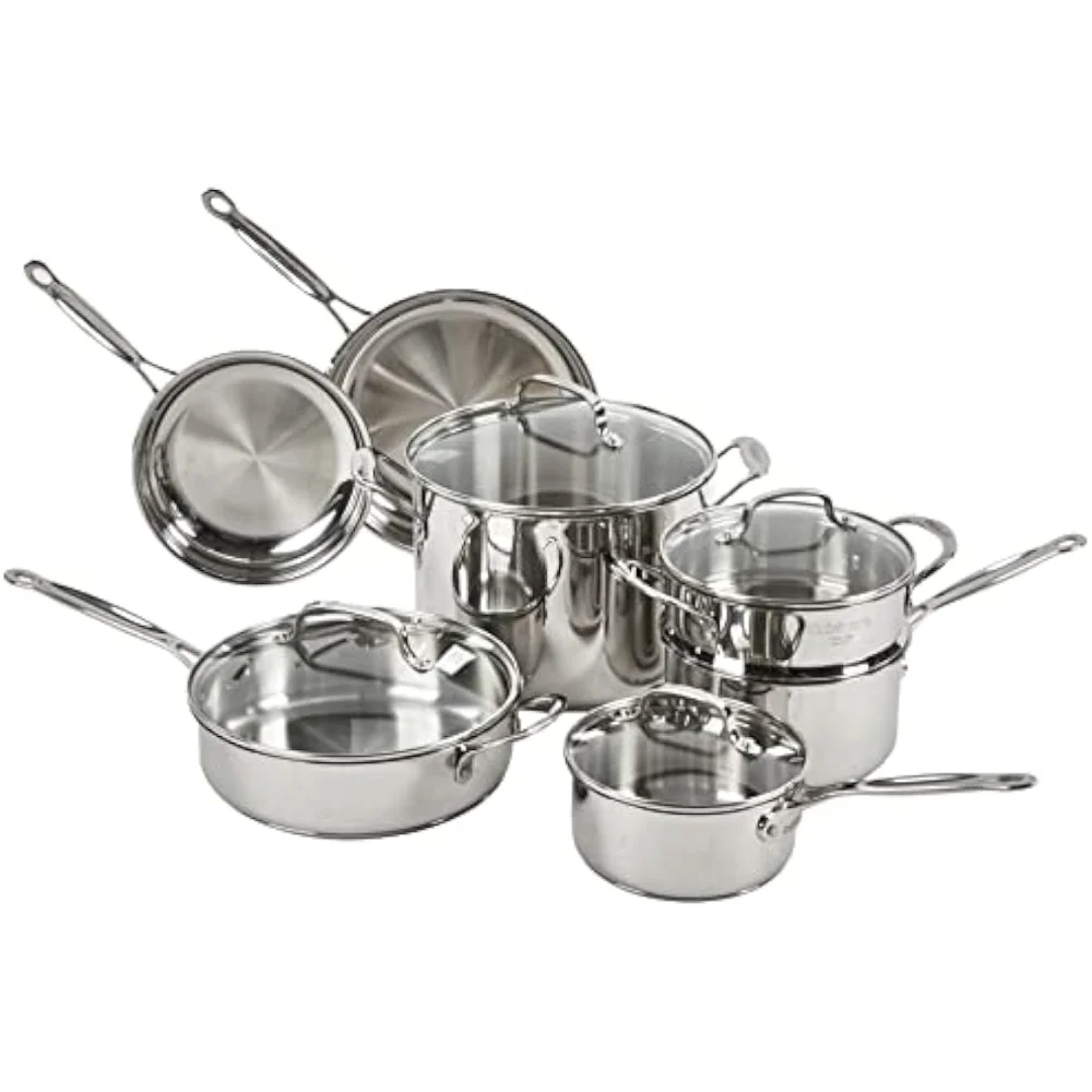 

11-Piece Cookware Set, Chef's Classic Stainless Steel Collection 77-11G pots and pans set