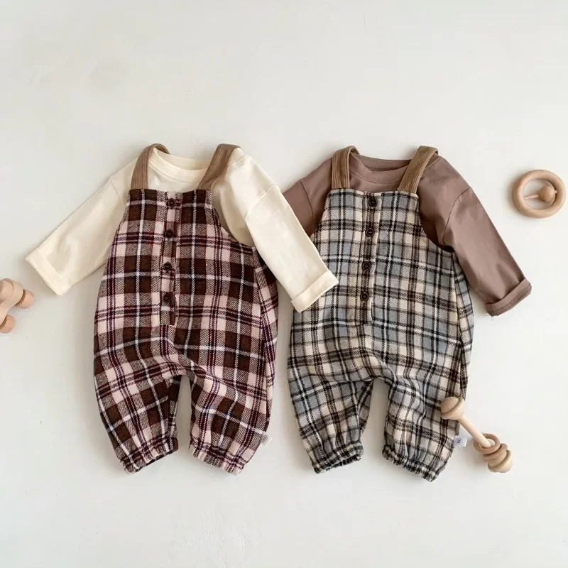 Spring Autumn Baby Overalls Boys Plaid Suspenders Pants Toddler Cute Straps Jumpsuit Infant Girls Outwear Cotton Kids Clothes 
Spring Autumn Baby Overalls Boys Plaid Suspenders Pants Toddler Cute Straps Jumpsuit Infant Girls Outwear Cotton Kids Clothes