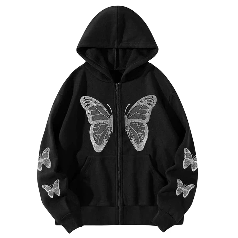 Butterfly Hoodies Sweatshirt y2k Aesthetic Women Jacket Zip Up Long Sleeve Hooded Tops with Pockets 2000s Gothic Coat Streetwear
Butterfly Hoodies Sweatshirt y2k Aesthetic Women Jacket Zip Up Long Sleeve Hooded Tops with Pockets 2000s Gothic Coat Streetwear