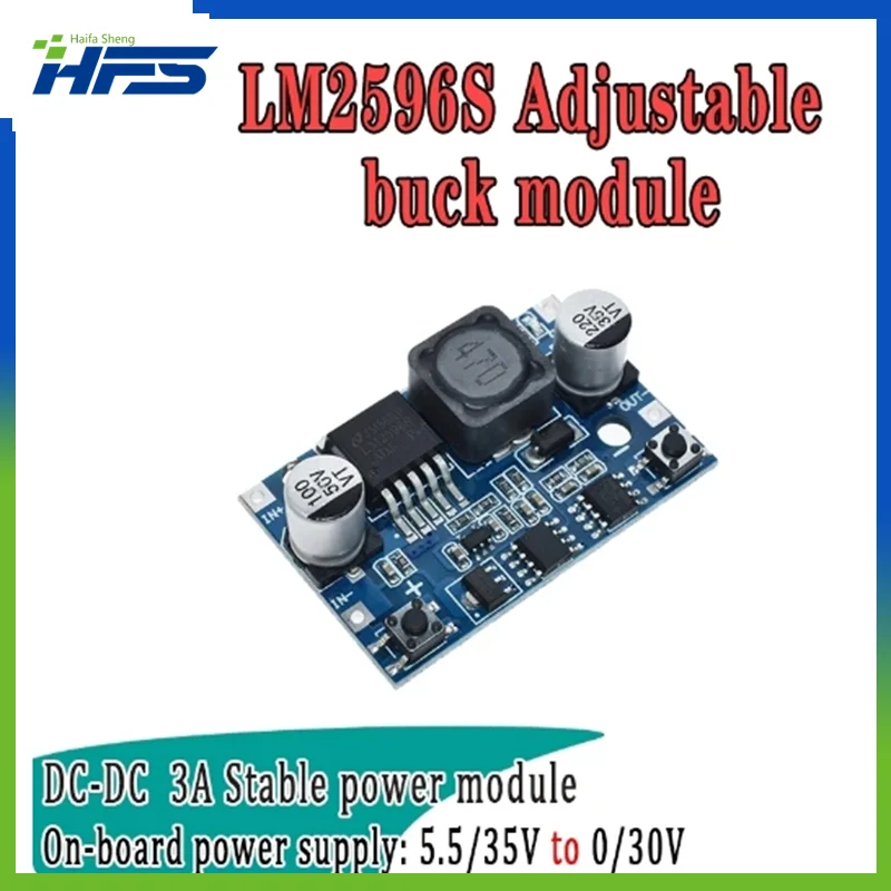 

LM2596 DC-DC LM2596S adjustable buck 3A regulated power supply module car power supply 5.5V - 35V to 0V - 30V