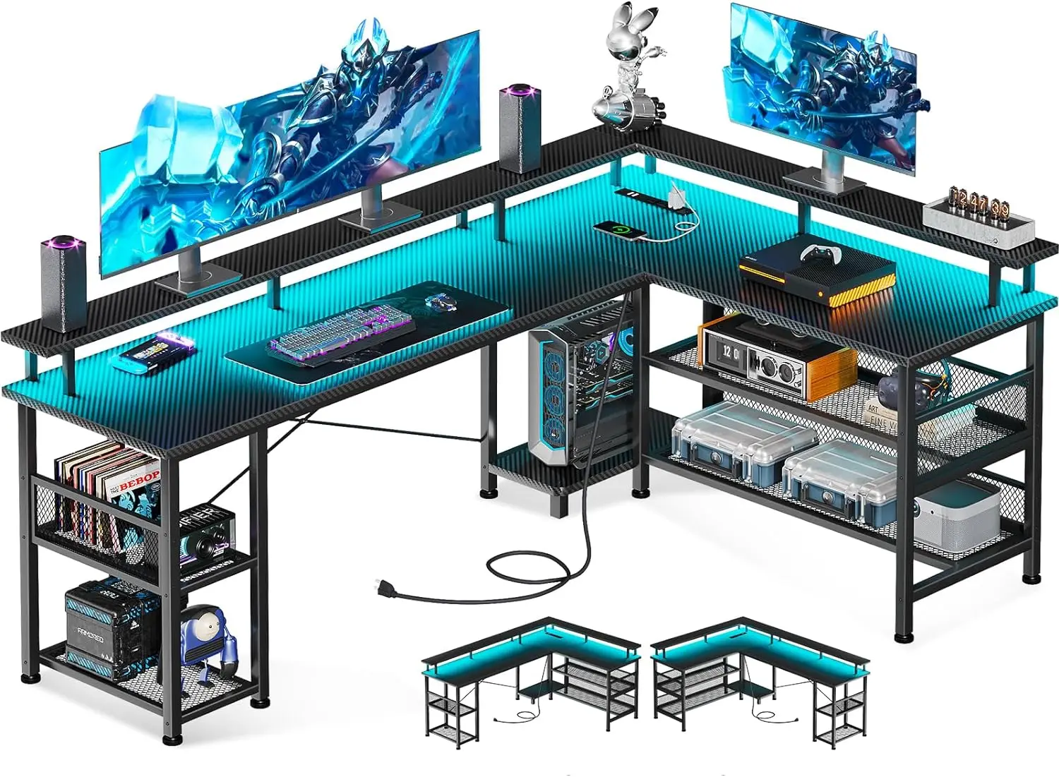 Игровой стол L-образной формы, 66 дюймов, с электророзеткой и фонариками, игровой стол для ПК с USB-портами, двусторонний L-образный стол
Игровой стол L-образной формы, 66 дюймов, с электророзеткой и фонариками, игровой стол для ПК с USB-портами, двусторонний L-образный стол