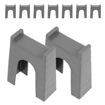 Bonito Trem de Brinquedo de Madeira em Miniatura para Casa de Bonecas: Uma Adição Encantadora para o Mundo Encantado 11 Train Track Toys Trainsp Railway Bridge Pier Model Accessories Pretend Kids Play Child