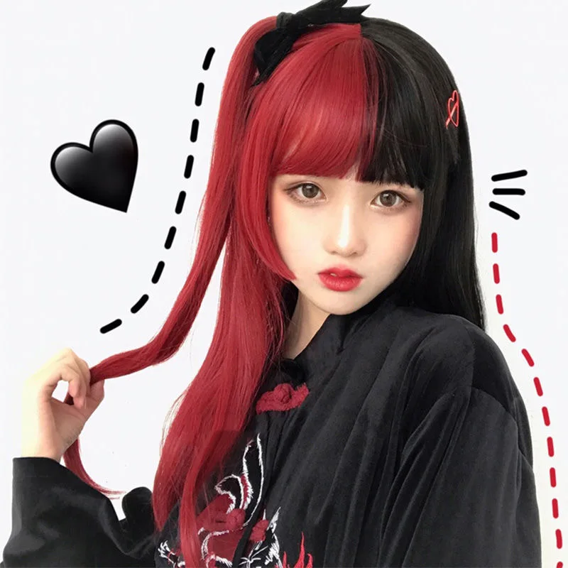 

Cosplay Wig Female Princess Cut Bangs Long Straight Hair New Japanese Ji Hair Thin Breathable Lolita Wig JK Long Hair