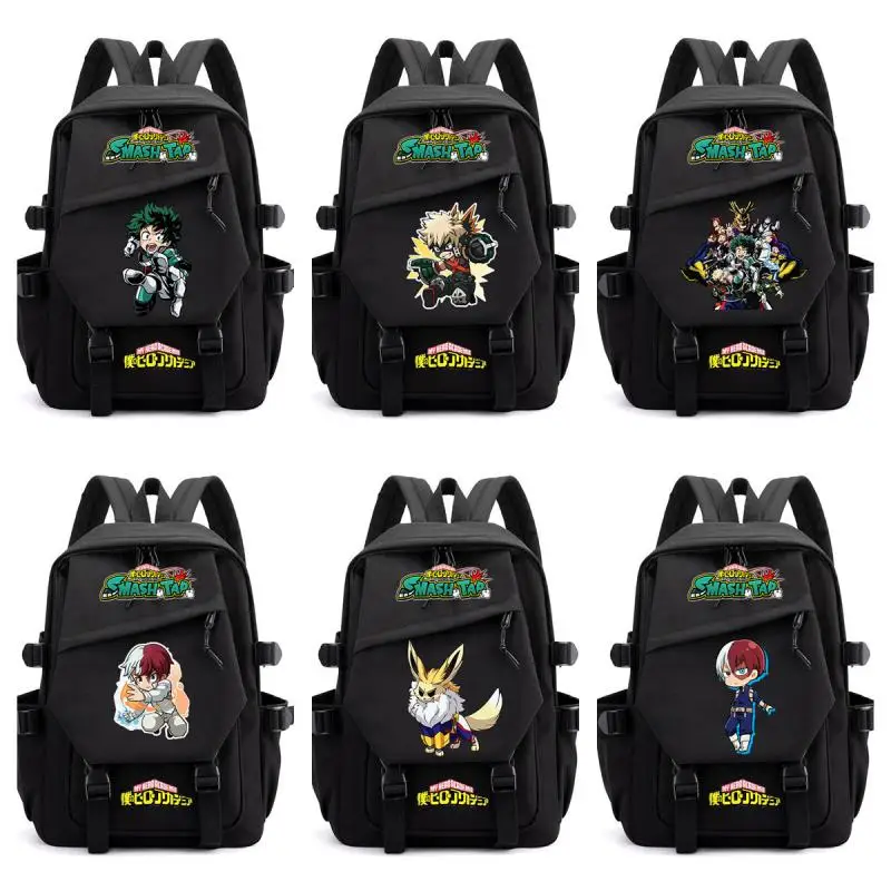 

New Anime Cartoon My Hero Academia Izuku Shoto Katsuki Y2K Children's Backpack Youth Campus Backpack Outdoor Travel Bag Gift