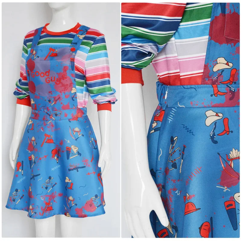 Костюм страшный для взрослых на Хэллоуин, костюм для косплея из фильма Чаки, Детский костюм для косплея, женское платье с рисунком призрака, верхняя женская одежда
Костюм страшный для взрослых на Хэллоуин, костюм для косплея из фильма Чаки, Детский костюм для косплея, женское платье с рисунком призрака, верхняя женская одежда