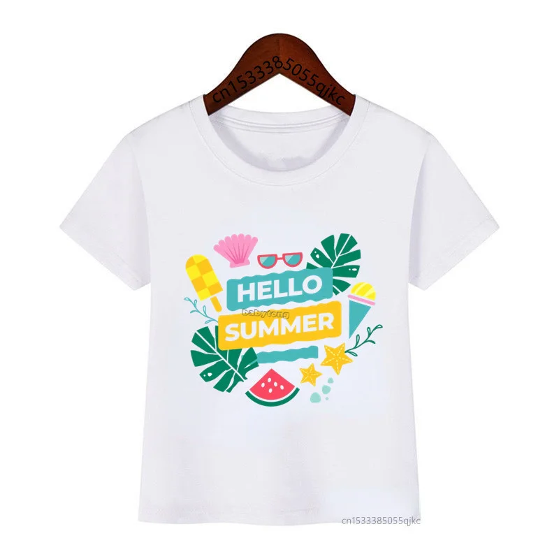 Hello Summer Kids Print T Shirts Boys Girls Funny Baby Short Sleeve Tops Kids Ready Summer Fashion O Neck T Shirts
Hello Summer Kids Print T Shirts Boys Girls Funny Baby Short Sleeve Tops Kids Ready Summer Fashion O Neck T Shirts