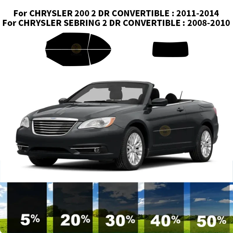 Precut nanoceramics car UV Window Tint Kit Automotive Window Film For CHRYSLER 200 2 DR CONVERTIBLE 2011-2014
Precut nanoceramics car UV Window Tint Kit Automotive Window Film For CHRYSLER 200 2 DR CONVERTIBLE 2011-2014