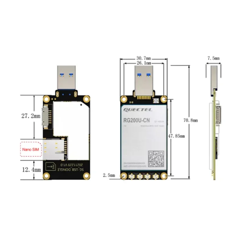 in stock Quectel Small size 5G USB3.0 DONGLE Sim Card RG200U-CN 5g Module Adapter Board Support TTL Level UART Communication
in stock Quectel Small size 5G USB3.0 DONGLE Sim Card RG200U-CN 5g Module Adapter Board Support TTL Level UART Communication