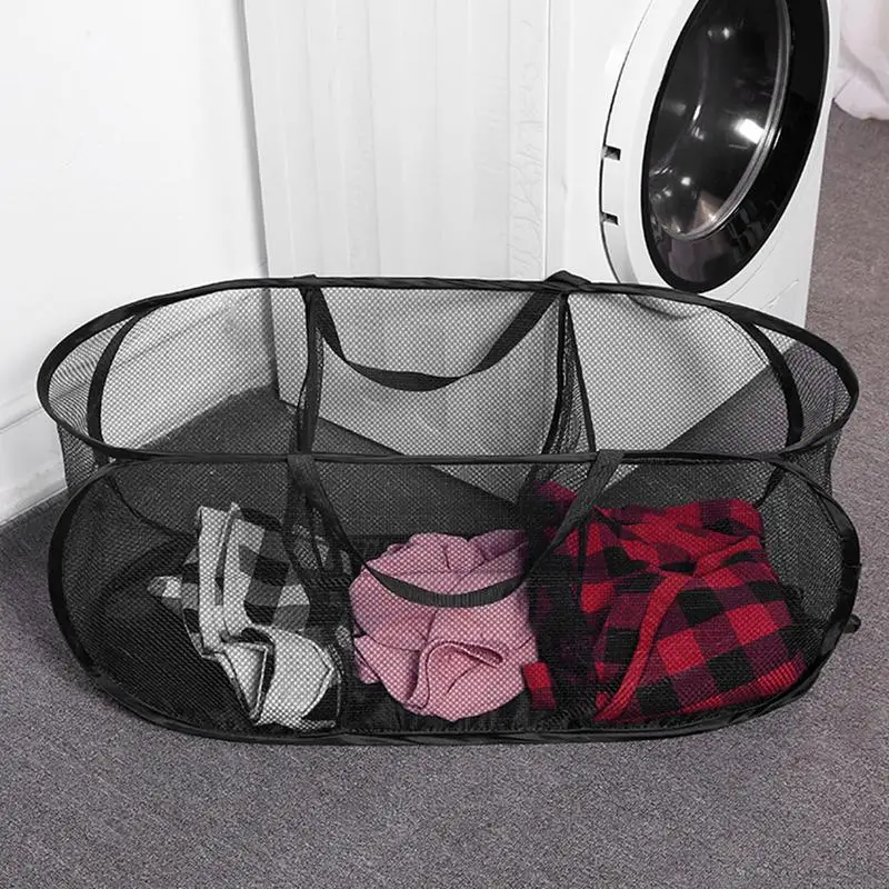 3 Compartment Mesh Popup Dirty Laundry Basket Collapsible Design Dirty Clothes Hamper Basket With Handle For Home Organization
3 Compartment Mesh Popup Dirty Laundry Basket Collapsible Design Dirty Clothes Hamper Basket With Handle For Home Organization