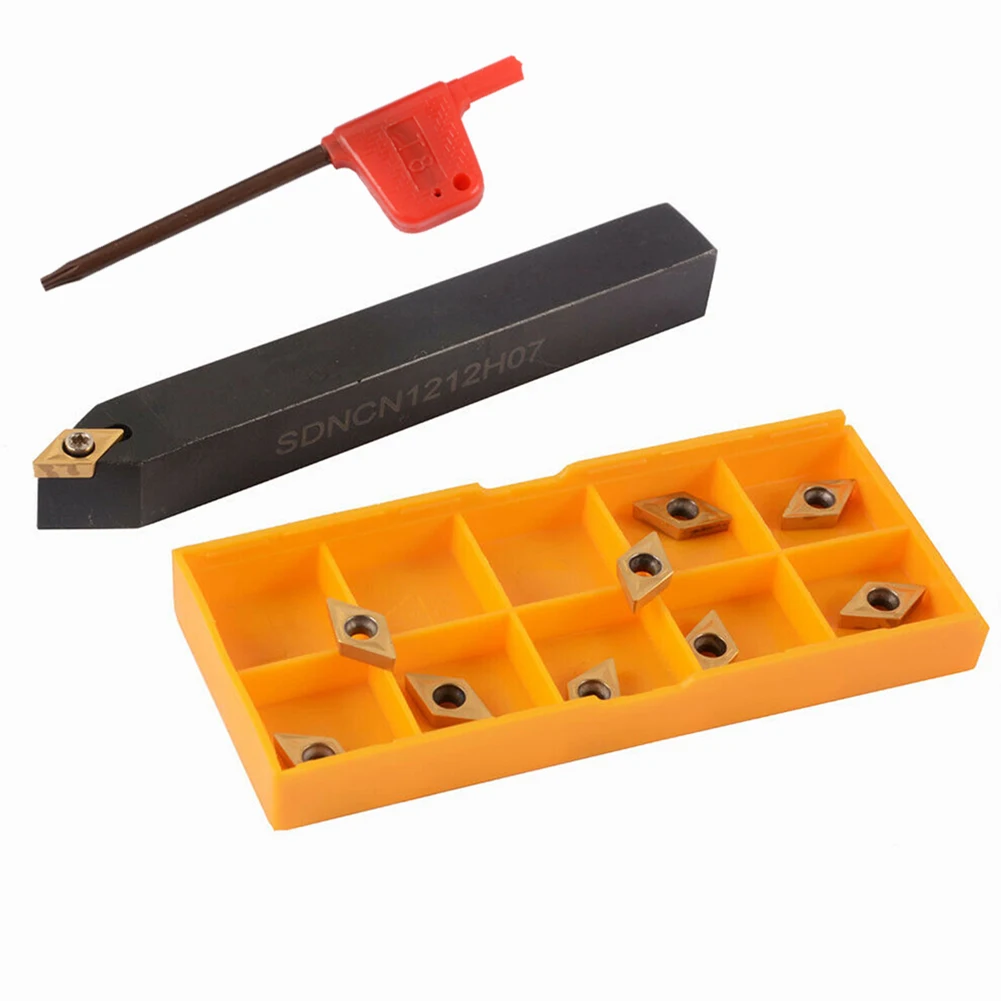 SDNCN1212H07 Lathe External Turning Tool Holder+DCMT070204 735 Carbide Inserts 12mm Shank Diameter M2.5 X6 T8 Turning Tool Holde
SDNCN1212H07 Lathe External Turning Tool Holder+DCMT070204 735 Carbide Inserts 12mm Shank Diameter M2.5 X6 T8 Turning Tool Holde
