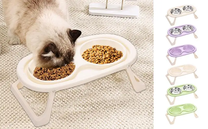 Cat Water And Food Bowl Foldable Cat Bowl Stainless Steel Food Bowl High Cat Dish Detachable Adjustable Height Pet Supplies
Cat Water And Food Bowl Foldable Cat Bowl Stainless Steel Food Bowl High Cat Dish Detachable Adjustable Height Pet Supplies