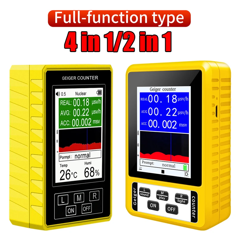 New 2 In 1/4 In 1 Nucleaire Radiation Detector Emf Tester Geigerteller Kleur Scherm Persoonlijke Dosimeter Marmer Detectoren
New 2 In 1/4 In 1 Nucleaire Radiation Detector Emf Tester Geigerteller Kleur Scherm Persoonlijke Dosimeter Marmer Detectoren