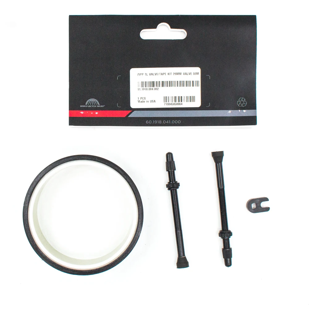 ZIPP TUBELESS KIT INCLUDES 10 METER OF 26MM TAPE, 2 UNIVERSAL VALVES 80MM & 1 VALVE CORE WRENCH 11.1918.084.002
ZIPP TUBELESS KIT INCLUDES 10 METER OF 26MM TAPE, 2 UNIVERSAL VALVES 80MM & 1 VALVE CORE WRENCH 11.1918.084.002