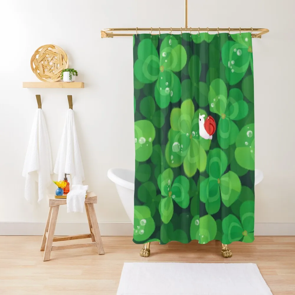 

Happy lucky snail Shower Curtain For The Bathroom Anime Shower Shower Waterproof Waterproof Fabric Bathroom Curtain